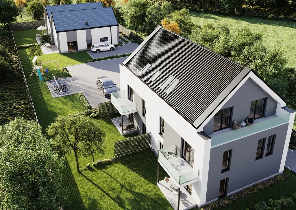 Mehrfamilienhaus und Doppelhaus in Isenbüttel, Ansicht von oben