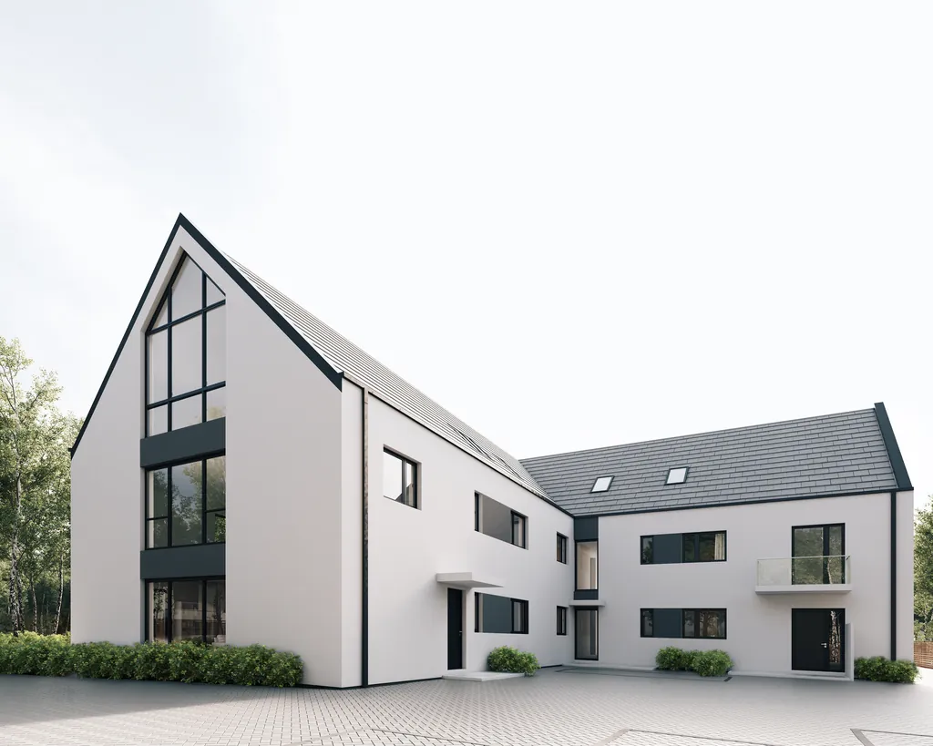 Wohnanlage in Tappenbeck mit Satteldach und großer Glasfront